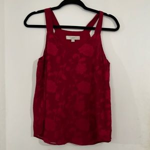 Loft Red Sleeveless Flower Top